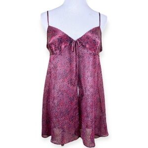 Victoria’s Secret Vintage 2000 Babydoll Nightie Snakeskin Red Purple Medium